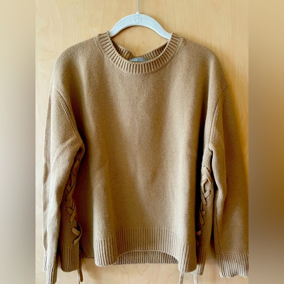 VINCE cashmere pullover sweater tan crewneck - Picture 1 of 4
